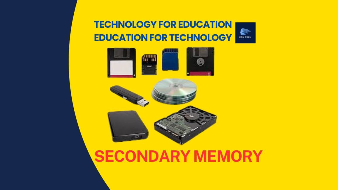 SECONDARY MEMORY- HDD, FLOPPY DISK, CD & DVD